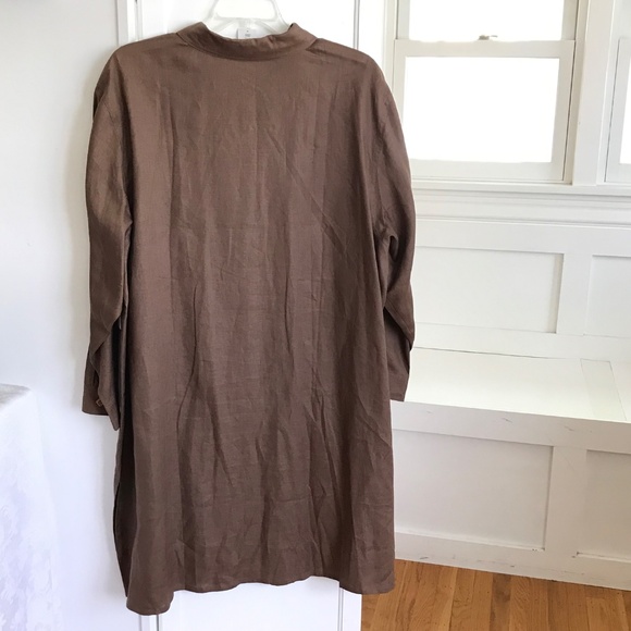 COLDWATER CREEK Linen Tunic Brown Long Sleeve Duster Jacket Women’s Plus Size 24 - Picture 5 of 16